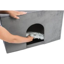 Trixie Hondenmand Huis Harvey Met Trap Grijs / Wit -TuckerCare 411356 02