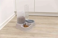Trixie Voerdispenser En Waterdispenser Kunststof Grijs / Taupe -TuckerCare 414383 09