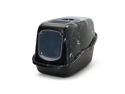 Savic Kattenbak Nestor Marble Zwart / Wit 3 Savic Kattenbak Nestor Marble Zwart / Wit